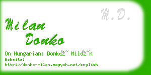 milan donko business card